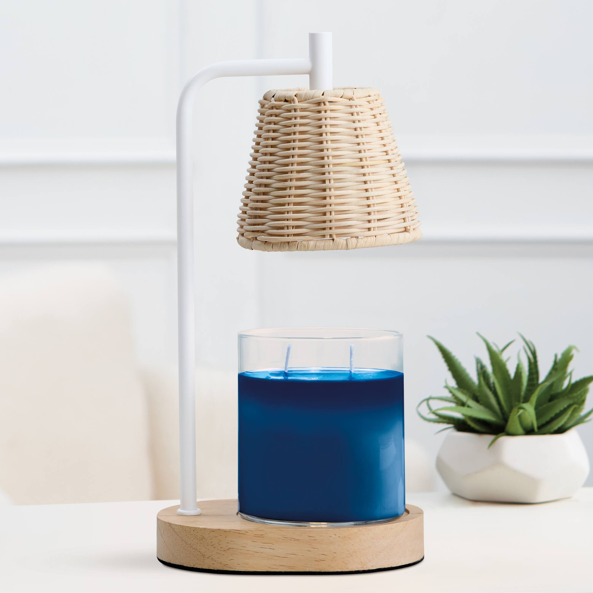 Candle Warmer Lamp with Rattan Shade by Ashland®
